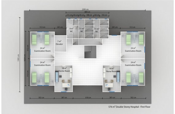 Spital modular 576 m²