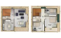 124 m² Shtëpi të Prefabrikuara Dykatëshe